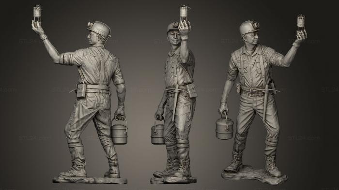 Figurines of people (COAL MINER, STKH_0013) 3D models for cnc